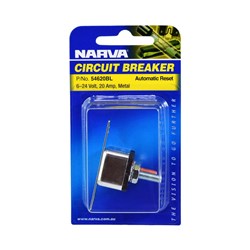 NARVA 20A C/BREAKER AUTO RESET 90'BK