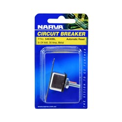 NARVA 30A C/BREAKER AUTO RESET 90'BK