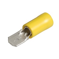 NARVA MALE BLADE TERMINAL YELLOW 6.3MM